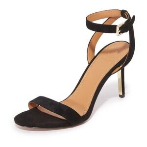 Tory Burch Leather Elana Suede Ankle Strap High Heel Sandals